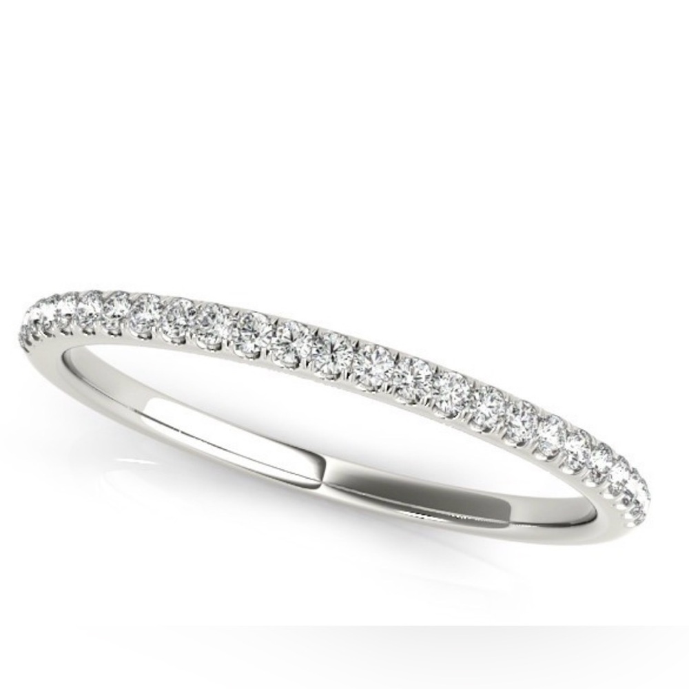 🌟4XHP🌟 14K White Gold 1.5mm Diamond 1/2 Eternity Band .15 ct, 23 Natural Diamond